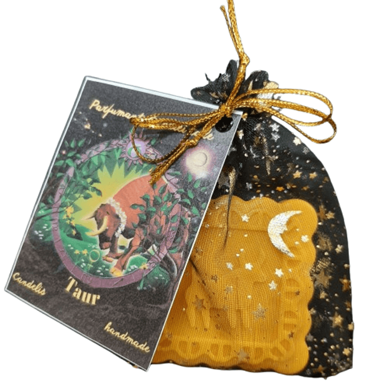 Casa si Gradina - Decoratiuni - Aromaterapie si lumanari - Odorizante camera - Odorizant Zodia Ta, Taur – Portocala, Mosc, Lavanda, tableta parfumata dulap, handmade, Candelis, ceară soia 35g - Infinity.ro