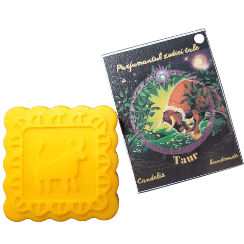 Casa si Gradina - Decoratiuni - Aromaterapie si lumanari - Odorizante camera - Odorizant Zodia Ta, Taur – Portocala, Mosc, Lavanda, tableta parfumata dulap, handmade, Candelis, ceară soia 35g - Infinity.ro