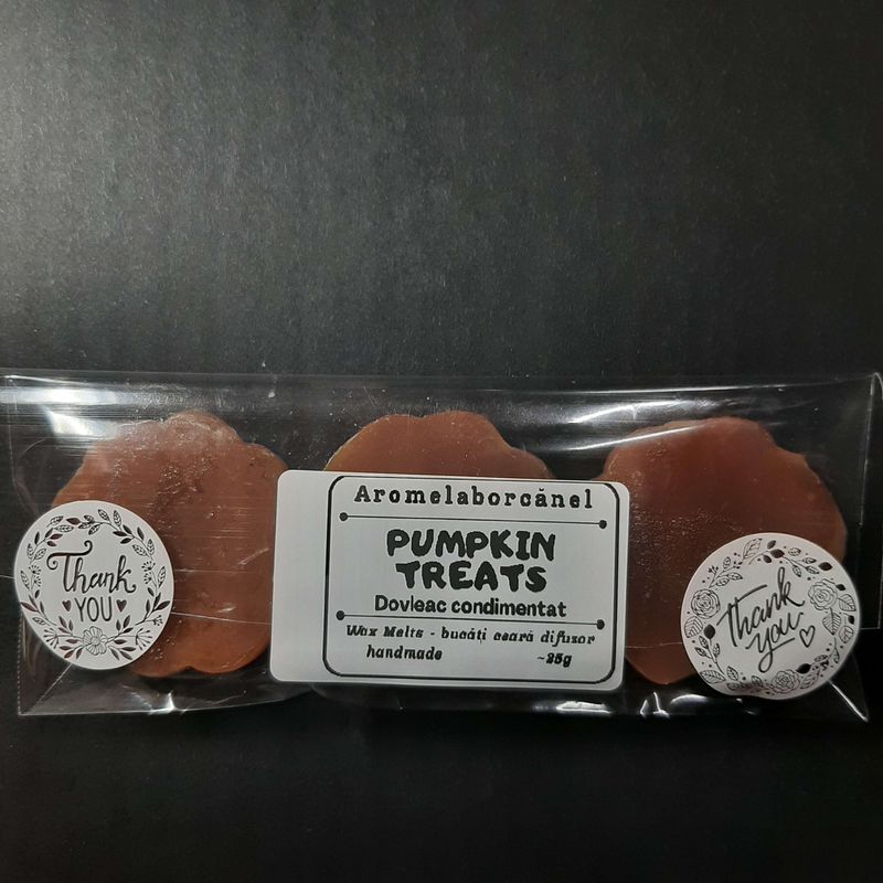 Casa si Gradina - Decoratiuni - Aromaterapie si lumanari - Lumanari si candele - Set Wax Melts figurine ceara parfumata, Pumpkin Treats – Dovleac condimentat, aromaterapie, 25g - Infinity.ro
