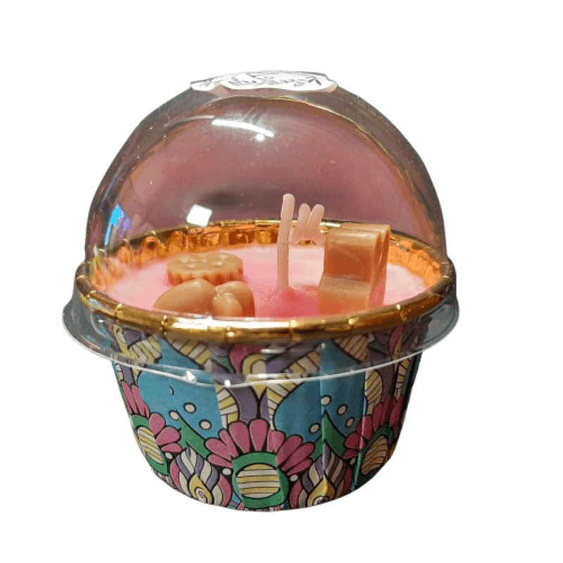 Casa si Gradina - Decoratiuni - Aromaterapie si lumanari - Lumanari si candele - Lumânare parfumată Cupcake, Prăjiturica Delicioasă – Prună, Cognac, Căpșuni, Biscuiți, handmade, 80g - Infinity.ro