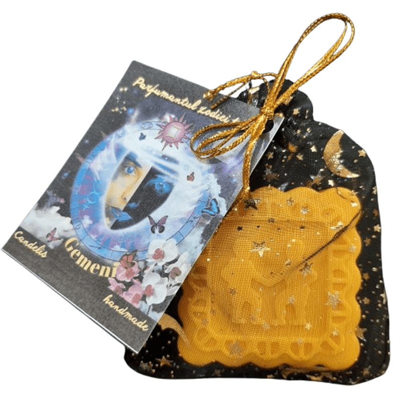 Casa si Gradina - Decoratiuni - Aromaterapie si lumanari - Odorizante camera - Odorizant Zodia Ta, Gemeni – Portocala, Mosc, Lavanda, tableta parfumata dulap, handmade, Candelis, ceară soia 35g - Infinity.ro