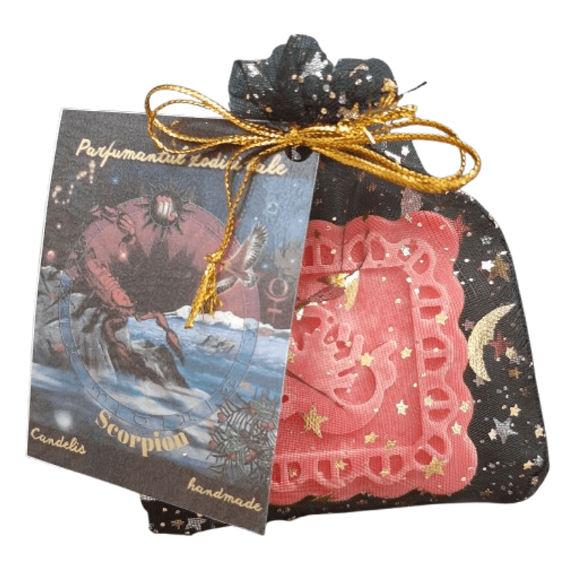 Casa si Gradina - Decoratiuni - Aromaterapie si lumanari - Odorizante camera - Odorizant Zodia Ta, Scorpion – Pruna, Patchouli, Portocala rosie, tableta parfumata dulap, handmade, ceară soia, 35g - Infinity.ro