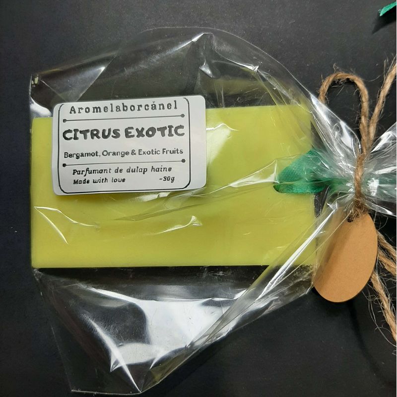 Casa si Gradina - Decoratiuni - Aromaterapie si lumanari - Odorizante camera - Parfumant dulap haine, Citrus Exotic – Bergamotă, Portocală, Fructe Exotice, Dreptunghi, handmade, ceară soia, 30g - Infinity.ro