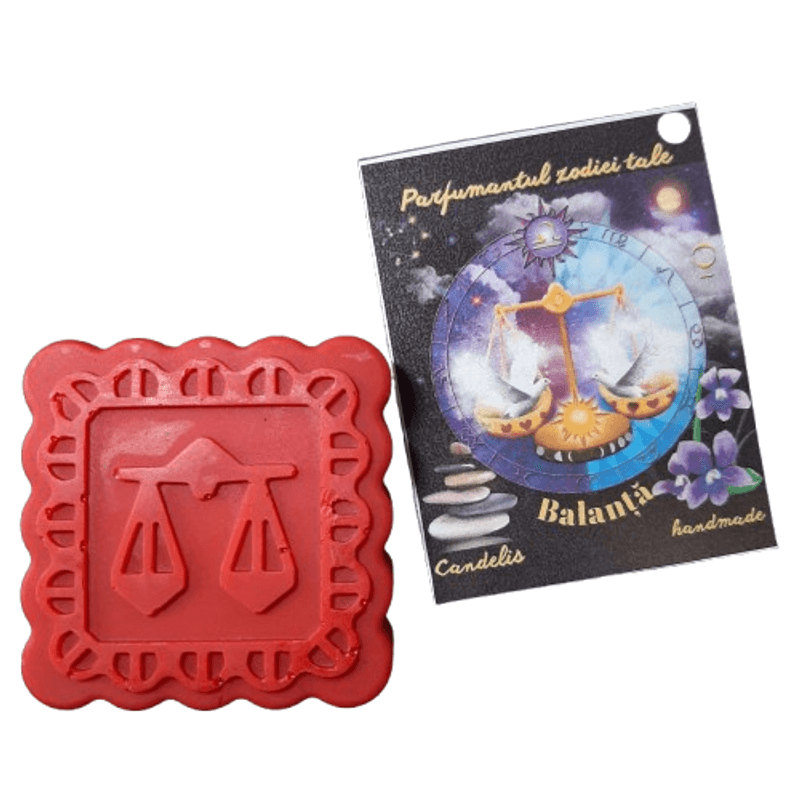 Casa si Gradina - Decoratiuni - Aromaterapie si lumanari - Odorizante camera - Odorizant Zodia Ta, Balanta – Pruna, Patchouli, Portocala rosie, tableta parfumata dulap, handmade, ceară soia, 35g - Infinity.ro