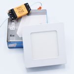 Casa si Gradina - Corpuri si surse de iluminat - Plafoniere, aplice si spoturi - Spot LED 6W Aplicat, Patrat, Braytron, 350lm, Lumina Rece (6500K), Alb - Infinity.ro