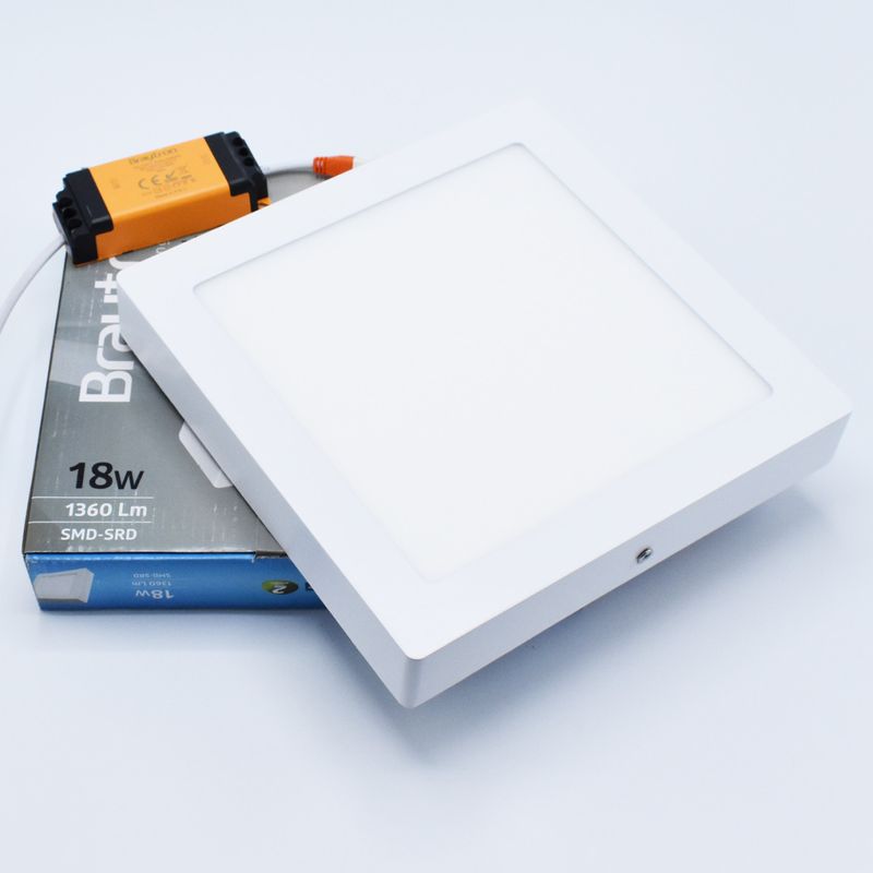 Casa si Gradina - Corpuri si surse de iluminat - Plafoniere, aplice si spoturi - Spot LED 18W Aplicat, Patrat, Braytron, 1360lm, Lumina Calda (3000K), Alb - Infinity.ro