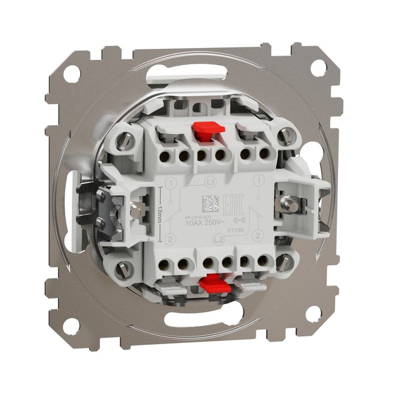 Casa si Gradina - Electrice - Distributie electrica si comanda - Intrerupatoare - Intrerupator dublu cap scara, 10A, IP20, Alb, Schneider Sedna Design - Infinity.ro