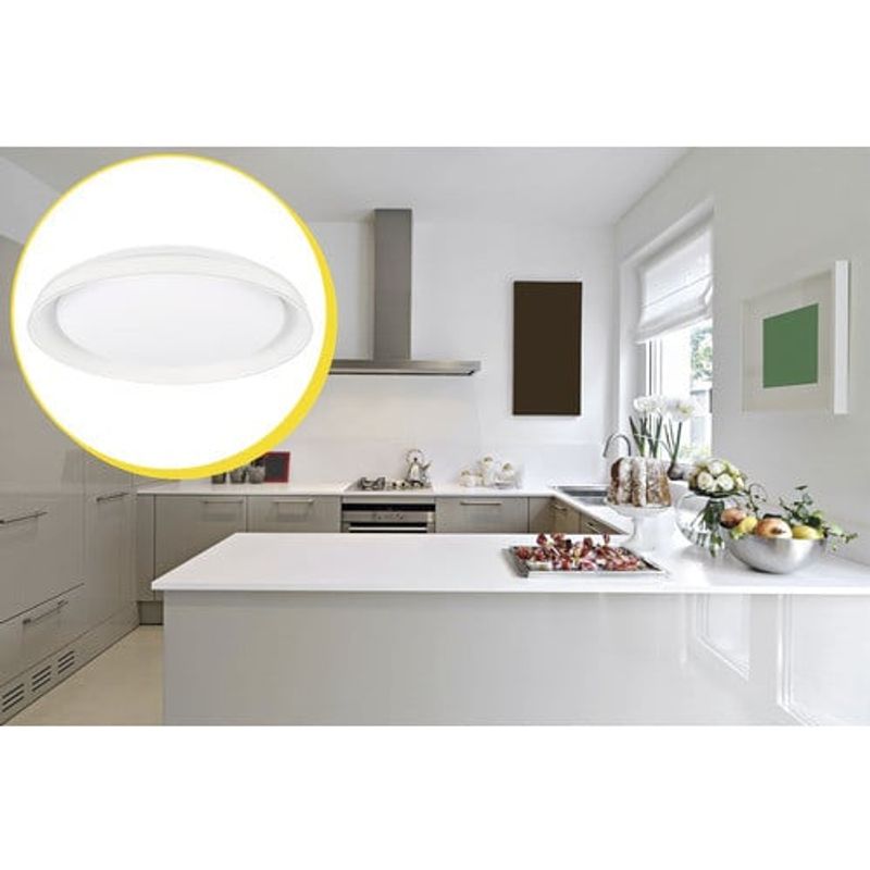 Casa si Gradina - Corpuri si surse de iluminat - Plafoniere, aplice si spoturi - Plafoniera LED Excellence KL151007, cu telecomanda, 30W, 1850lm, lumina calda+neutra+rece, IP20, alba, Klausen - Infinity.ro