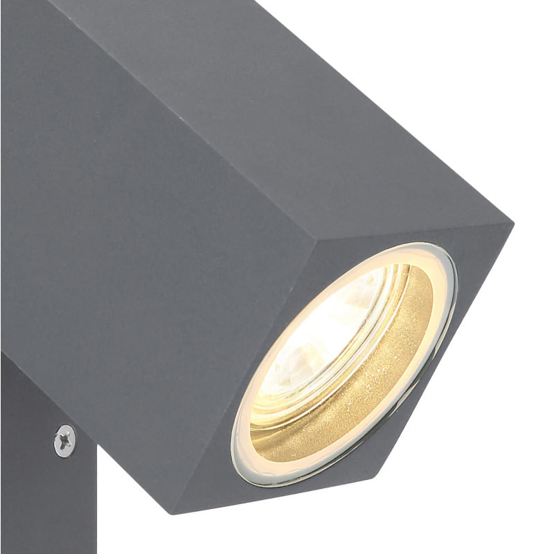 Casa si Gradina - Corpuri si surse de iluminat - Plafoniere, aplice si spoturi - Aplica de exterior din aluminiu antracit, sticla transparenta, pivotanta, mobila, 1 bec, dulie GU10, 34164W, Globo - Infinity.ro