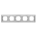 Casa si Gradina - Electrice - Accesorii electrice - Accesorii prize si intrerupatoare - Rama 5 module, orizontala, IP20, Argintiu, Panasonic Arkedia Slim - Infinity.ro