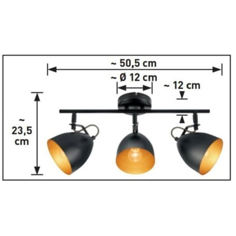 Casa si Gradina - Corpuri si surse de iluminat - Plafoniere, aplice si spoturi - Plafoniera Lasabez 3xE14, neagra, Globo Lighting - Infinity.ro