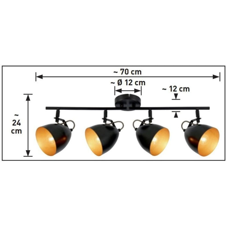 Casa si Gradina - Corpuri si surse de iluminat - Plafoniere, aplice si spoturi - Plafoniera Lasabez 4xE14, neagra, Globo Lighting - Infinity.ro