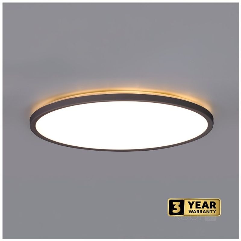 Casa si Gradina - Corpuri si surse de iluminat - Plafoniere, aplice si spoturi - Plafoniera LED Nivera rotunda 24W, 2280lm, IP54, lumina calda/neutra/rece, neagra, Kobi - Infinity.ro