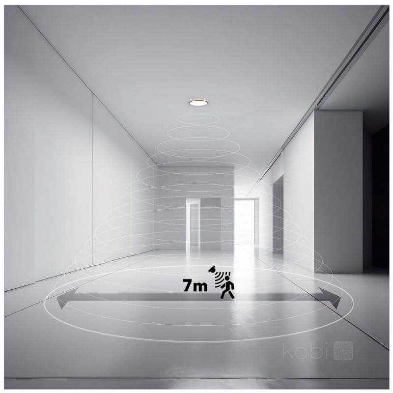 Casa si Gradina - Corpuri si surse de iluminat - Plafoniere, aplice si spoturi - Plafoniera LED Nivera rotunda cu senzor de miscare si lumina 24W, 2400lm, IP54, lumina calda/neutra/rece, alba, Kobi - Infinity.ro