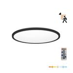 Casa si Gradina - Corpuri si surse de iluminat - Plafoniere, aplice si spoturi - Plafoniera LED Nivera rotunda cu senzor de miscare si lumina 24W, 2280lm, IP54, lumina calda/neutra/rece, neagra, Kobi - Infinity.ro