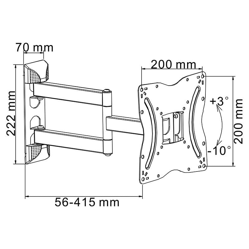 TV, Audio-Video si Foto - Accesorii TV si audio - Suporturi TV - Suport Universal LED TV 13-42 inch, ajustabil, cu pivotare orizontala si verticala, Rebel - Infinity.ro