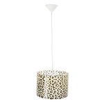 Casa si Gradina - Corpuri si surse de iluminat - Lustre si pendule - Pendul suspendat Gepard Kobi, alb cu imprimeu leopard, 1xE27, Ø30 cm - Infinity.ro