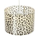 Casa si Gradina - Corpuri si surse de iluminat - Lustre si pendule - Pendul suspendat Gepard Kobi, alb cu imprimeu leopard, 1xE27, Ø30 cm - Infinity.ro