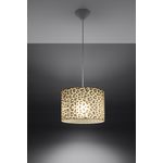 Casa si Gradina - Corpuri si surse de iluminat - Lustre si pendule - Pendul suspendat Gepard Kobi, alb cu imprimeu leopard, 1xE27, Ø30 cm - Infinity.ro