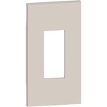 Casa si Gradina - Electrice - Accesorii electrice - Accesorii prize si intrerupatoare - Placa priza RJ11/RJ45 culoare nisip, 2 module, Bticino Living Now - Infinity.ro