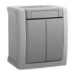 Casa si Gradina - Electrice - Distributie electrica si comanda - Intrerupatoare - Comutator simplu IP54 Pacific Panasonic, PT, gri - Infinity.ro