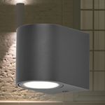 Casa si Gradina - Corpuri si surse de iluminat - Iluminat exterior - Instalatii luminoase exterior - Corp de perete pentru exterior, gri, 1 bec, dulie GU10, protectie IP44, Braytron - Infinity.ro