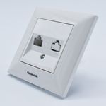 Casa si Gradina - Electrice - Prize - Priza internet cat 5E Arkedia Pansonic, ST, alba - Infinity.ro