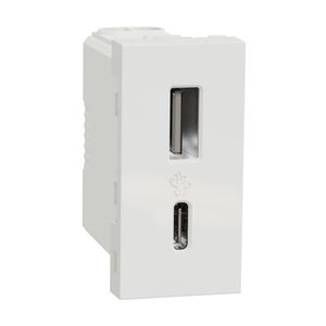 Priza USB A+C, 12W, 1 modul, alb, Schneider Noua Unica