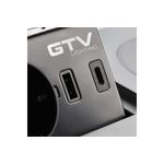 Casa si Gradina - Electrice - Prize - Priza incorporabila dreptunghiulara, 1 priza schuko, 2 USB A, cablu 1.5 m, aluminiu, incarcare wireless, GTV - Infinity.ro