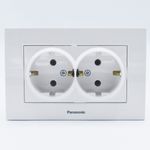 Casa si Gradina - Electrice - Prize - Priza dubla cu impamantare Karre Plus Panasonic, ST, alba - Infinity.ro