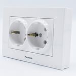 Casa si Gradina - Electrice - Prize - Priza dubla cu impamantare Karre Plus Panasonic, ST, alba - Infinity.ro