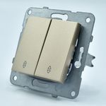 Casa si Gradina - Electrice - Distributie electrica si comanda - Intrerupatoare - Intrerupator dublu alternativ, 10A, IP20, Bronz, Panasonic Arkedia Slim / Karre Plus - Infinity.ro