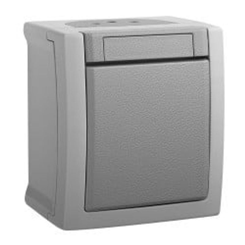 Casa si Gradina - Electrice - Distributie electrica si comanda - Intrerupatoare - Intrerupator simplu IP54 Pacific Panasonic, PT, gri - Infinity.ro