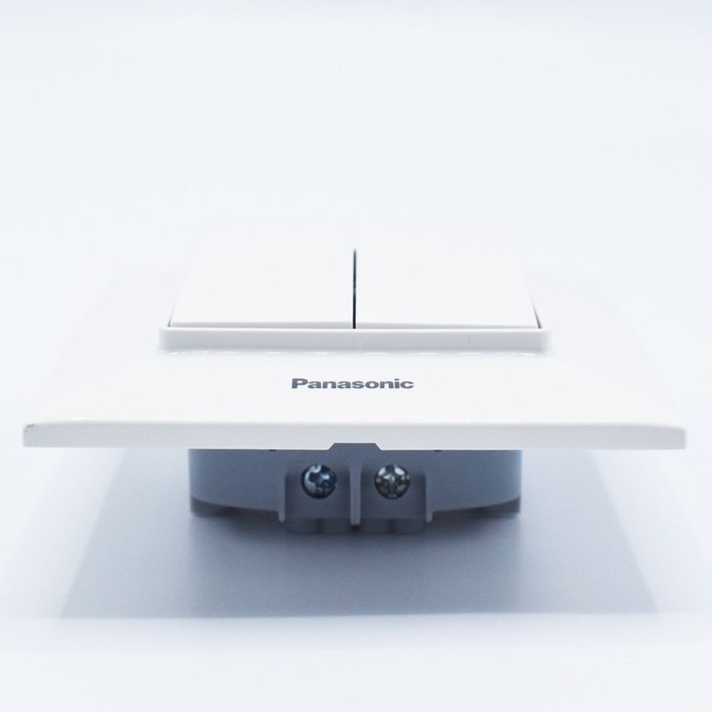 Casa si Gradina - Electrice - Distributie electrica si comanda - Intrerupatoare - Intrerupator dublu, 10A, IP20, Alb, Panasonic Arkedia Slim - Infinity.ro