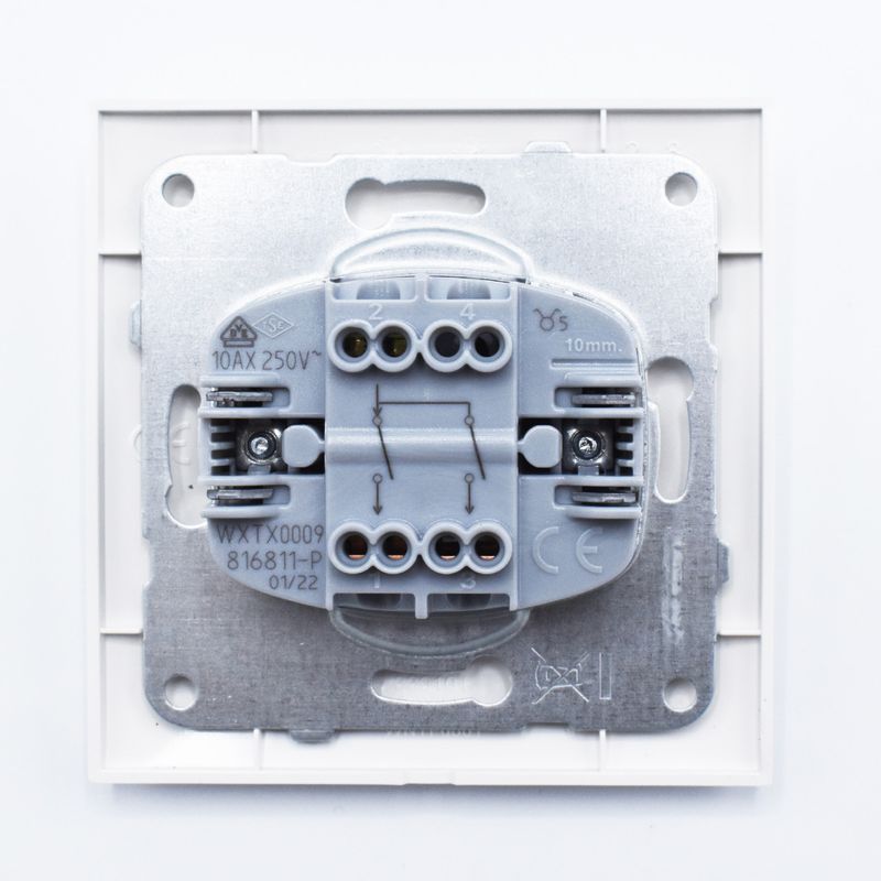 Casa si Gradina - Electrice - Distributie electrica si comanda - Intrerupatoare - Intrerupator dublu, 10A, IP20, Alb, Panasonic Arkedia Slim - Infinity.ro