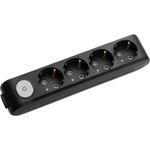 Casa si Gradina - Electrice - Accesorii electrice - Prelungitoare, triple, fise - Bloc 4 prize + intrerupator X-tendia Panasonic, Negru - Infinity.ro