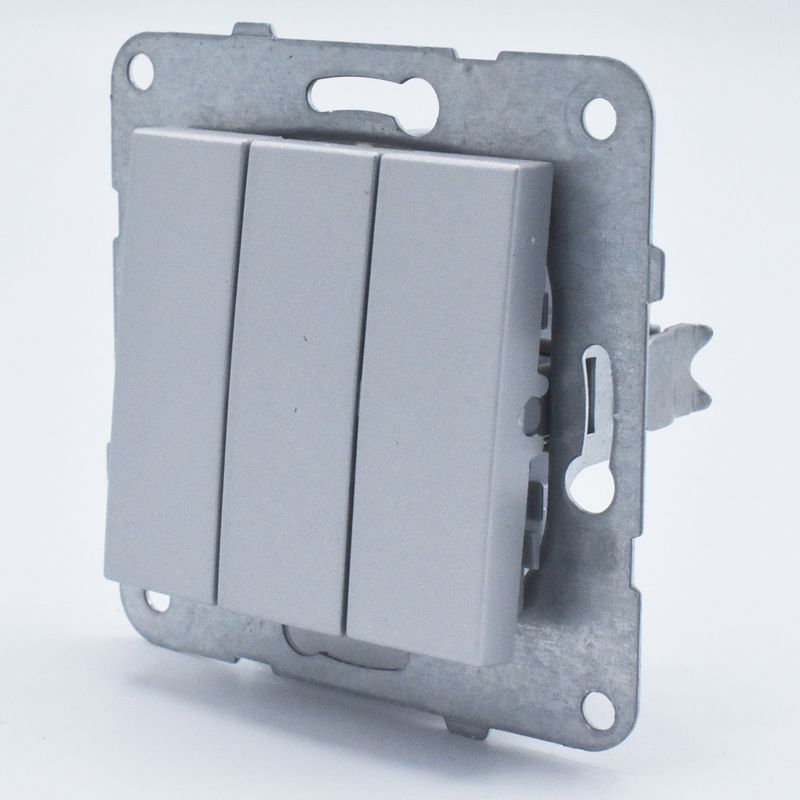 Casa si Gradina - Electrice - Distributie electrica si comanda - Intrerupatoare - Intrerupator triplu, 10A, IP20, Argintiu, Panasonic Arkedia Slim/Karre Plus - Infinity.ro