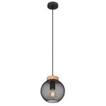Casa si Gradina - Corpuri si surse de iluminat - Lustre si pendule - Pendul Pablo 15663H, 1xE27, negru mat+maro, IP20, Globo - Infinity.ro
