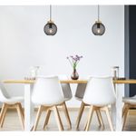 Casa si Gradina - Corpuri si surse de iluminat - Lustre si pendule - Pendul Pablo 15663H, 1xE27, negru mat+maro, IP20, Globo - Infinity.ro