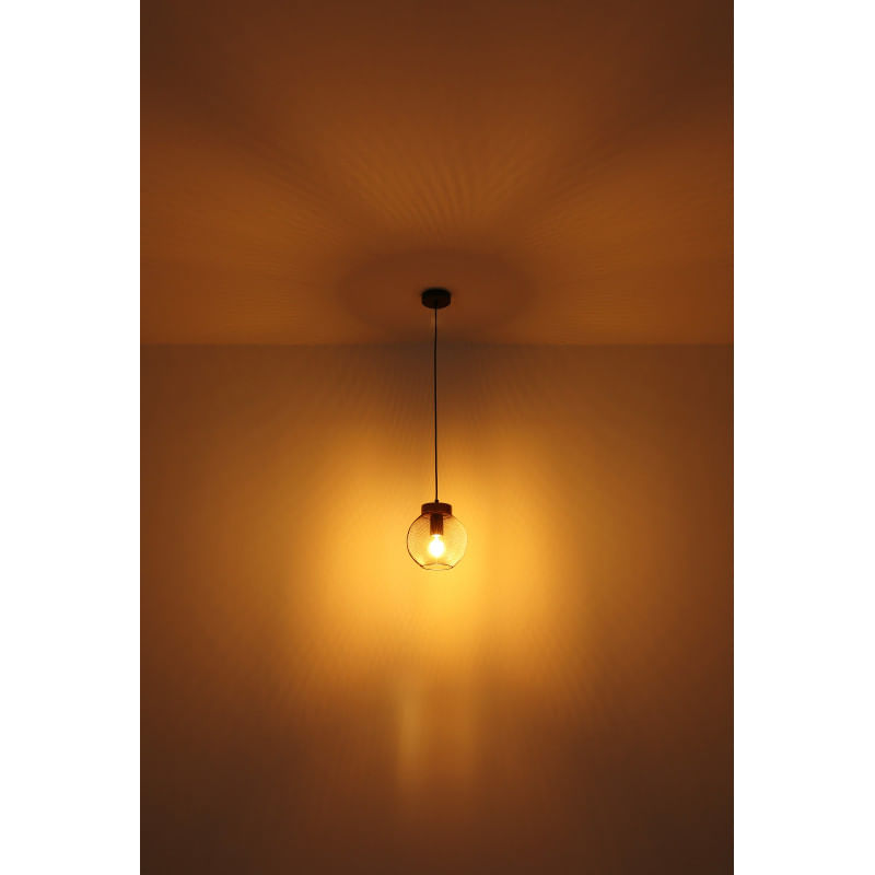 Casa si Gradina - Corpuri si surse de iluminat - Lustre si pendule - Pendul Pablo 15663H, 1xE27, negru mat+maro, IP20, Globo - Infinity.ro