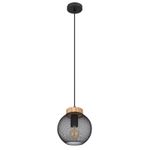 Casa si Gradina - Corpuri si surse de iluminat - Lustre si pendule - Pendul Pablo 15663H, 1xE27, negru mat+maro, IP20, Globo - Infinity.ro