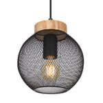 Casa si Gradina - Corpuri si surse de iluminat - Lustre si pendule - Pendul Pablo 15663H, 1xE27, negru mat+maro, IP20, Globo - Infinity.ro