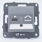 Casa si Gradina - Electrice - Prize - Priza internet RJ45, cat 6, Argintiu, IP20, Panasonic Arkedia Slim/Karre Plus - Infinity.ro