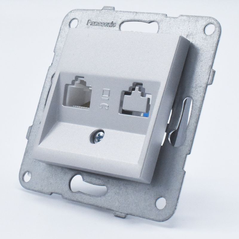 Casa si Gradina - Electrice - Prize - Priza internet RJ45, cat 6, Argintiu, IP20, Panasonic Arkedia Slim/Karre Plus - Infinity.ro