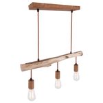 Casa si Gradina - Corpuri si surse de iluminat - Lustre si pendule - Lustra Jakob 15327-3N, 3xE27, IP20, lemn+ruginiu, Globo Lighting - Infinity.ro