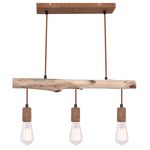 Casa si Gradina - Corpuri si surse de iluminat - Lustre si pendule - Lustra Jakob 15327-3N, 3xE27, IP20, lemn+ruginiu, Globo Lighting - Infinity.ro