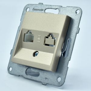 Priza internet RJ45, cat 6, bronz, IP20, Panasonic Arkedia Slim / Karre Plus