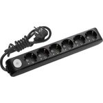 Casa si Gradina - Electrice - Accesorii electrice - Prelungitoare, triple, fise - Prelungitor 6 prize 3 metri + intrerupator X-tendia Panasonic, Negru - Infinity.ro