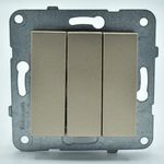 Casa si Gradina - Electrice - Distributie electrica si comanda - Intrerupatoare - Intrerupator triplu, 10A, IP20, Bronz, Panasonic Arkedia Slim/Karre Plus - Infinity.ro