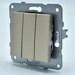 Casa si Gradina - Electrice - Distributie electrica si comanda - Intrerupatoare - Intrerupator triplu, 10A, IP20, Bronz, Panasonic Arkedia Slim/Karre Plus - Infinity.ro